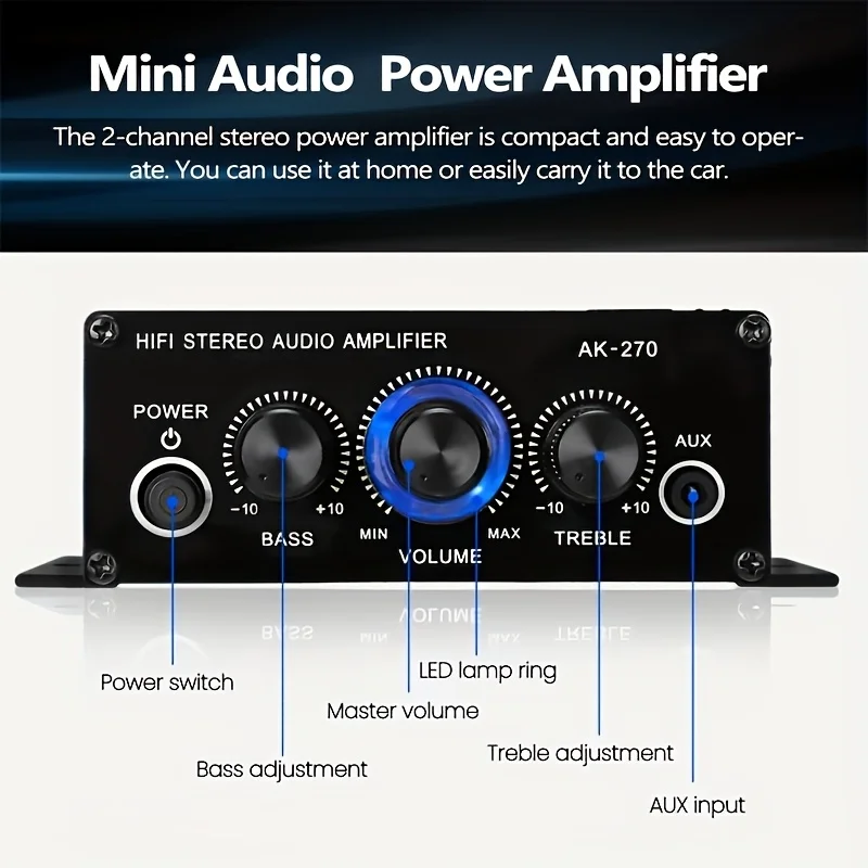 Мини-усилитель мощности AK-270 – обзор и цена Home Cinema Speaker System