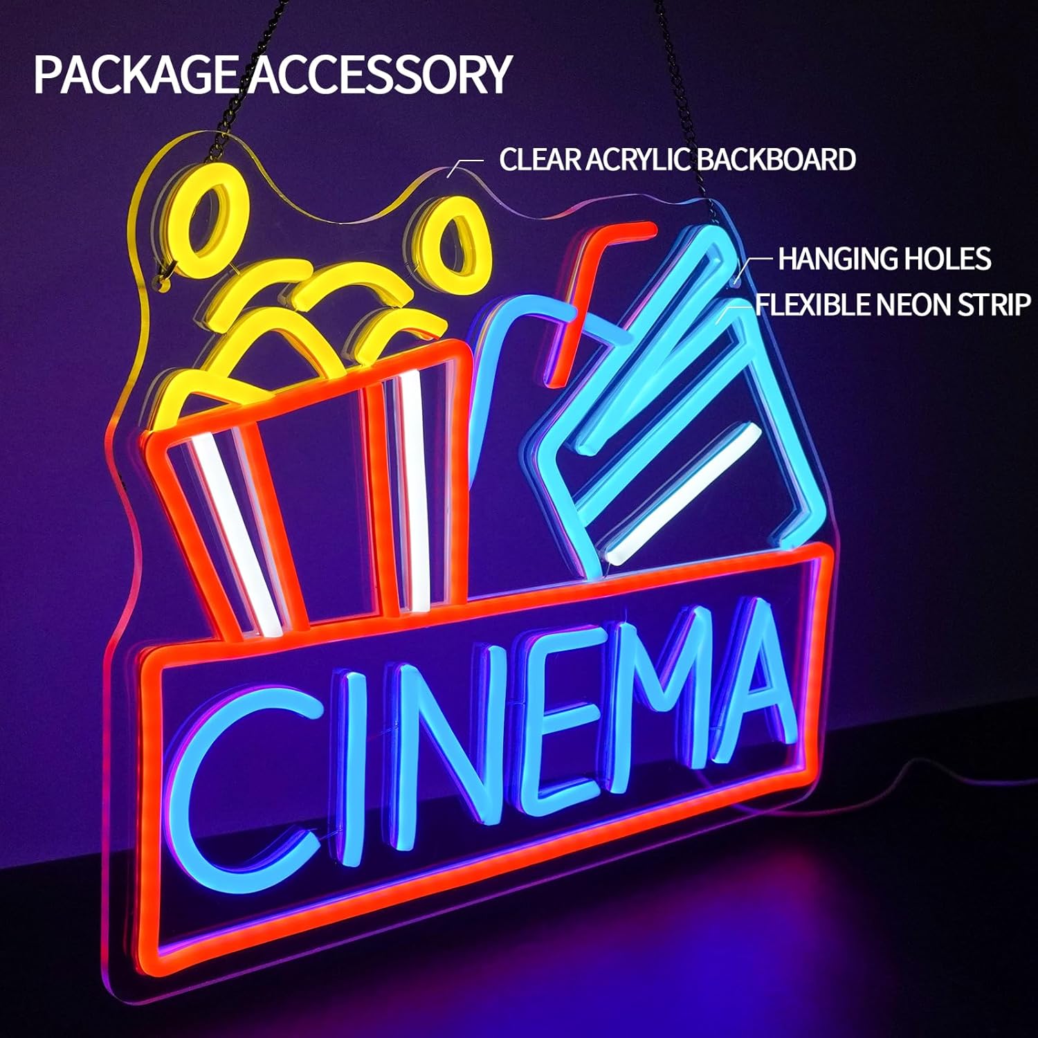 Кино Неоновая вывеска с питани – обзор и цена Home Cinema Night