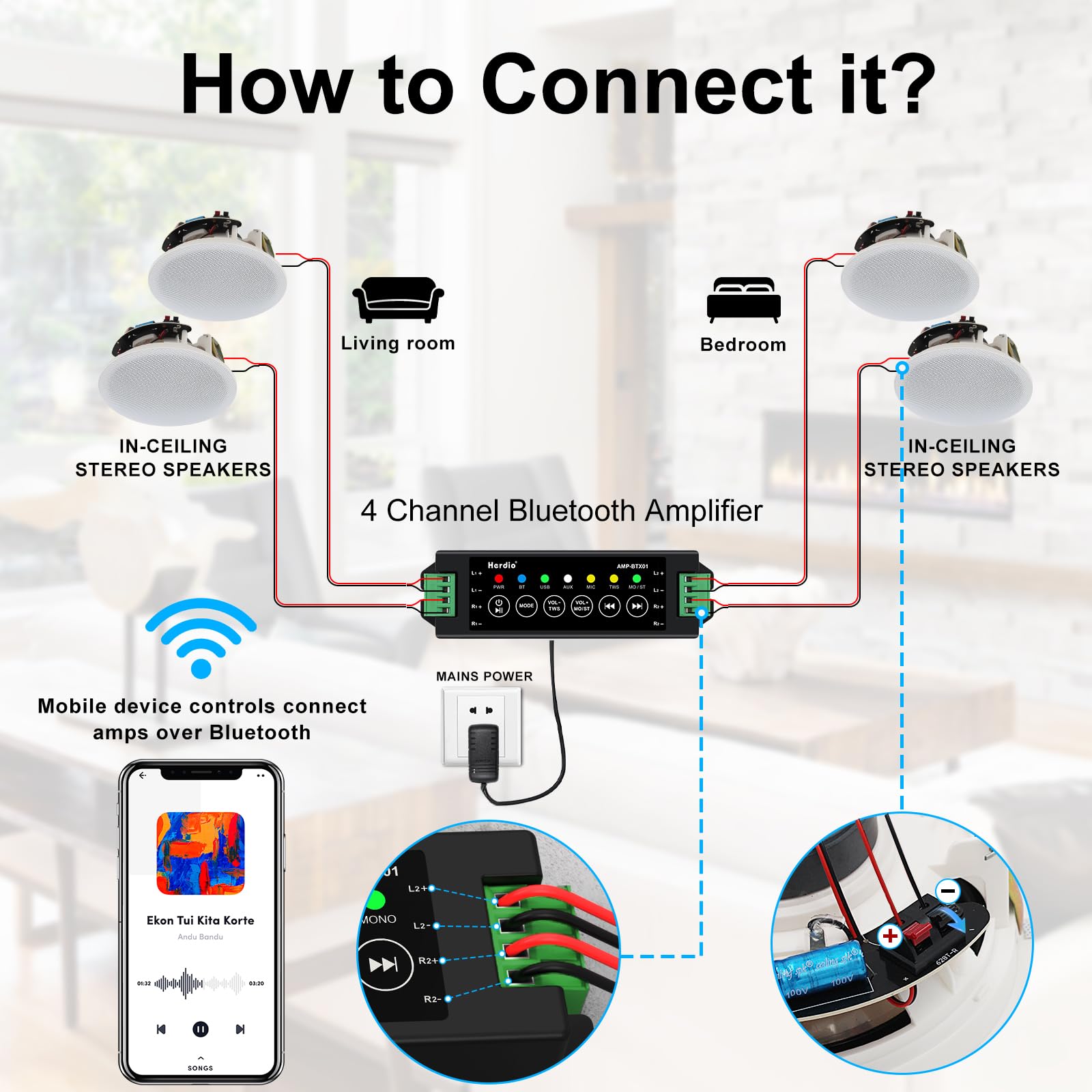Потолочные Bluetooth-колонки H – обзор и цена Home Cinema Speaker System
